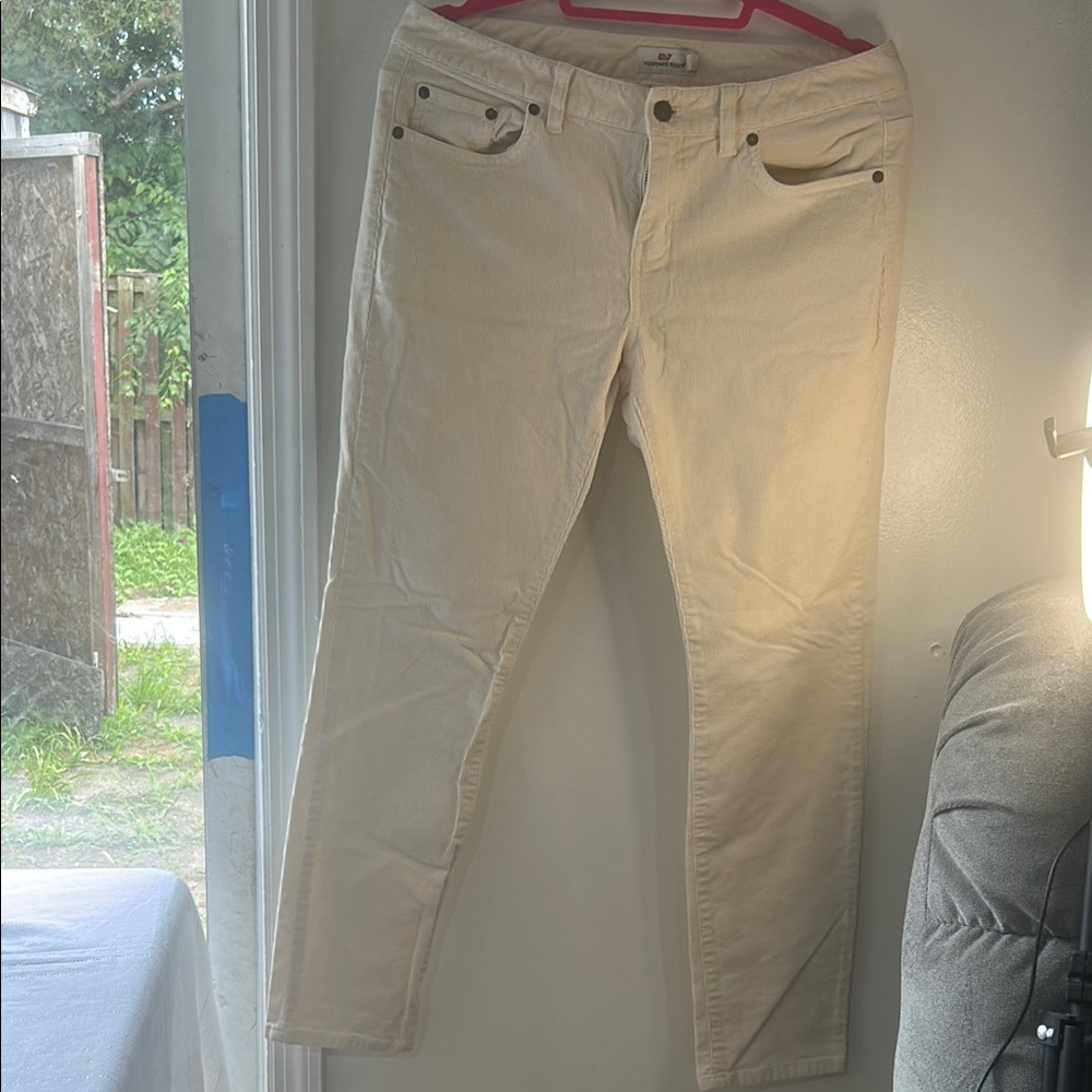 Cream Straight-Leg Pants